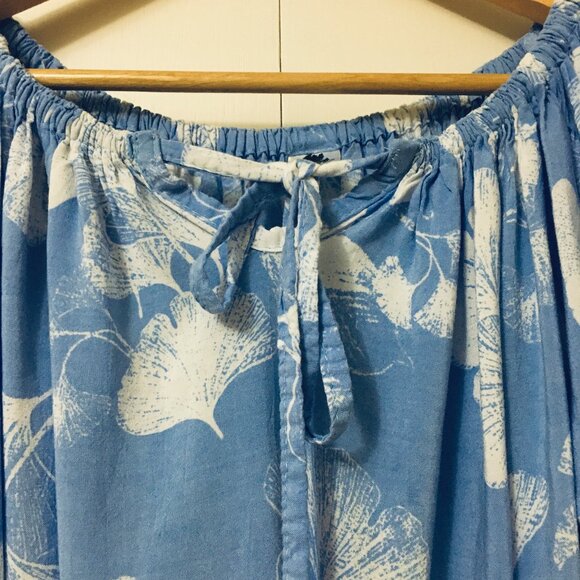 Silverwood Qualicum Beach Ruched Sky Blue Boho Top - Picture 6 of 15